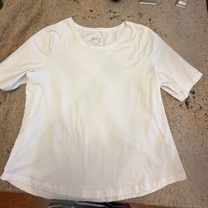 denim & co. Women’s size L White Short Sleeve swing  t shirt